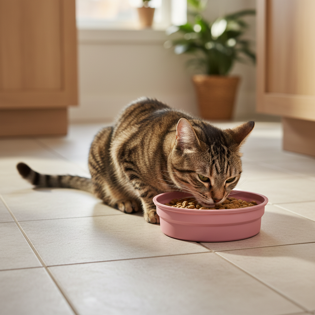 使用图 - 虎斑猫进食